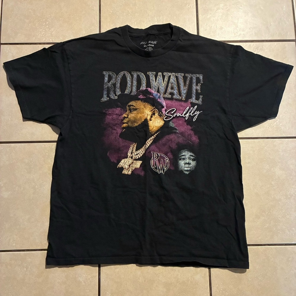 Rod Wave Soulfly  Men's XL Black Graphic Short Sleeve T-Shirt - Picture 3 of 3